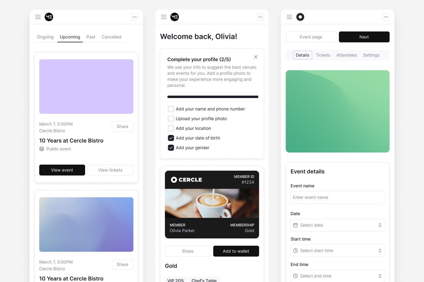 Amaze - mobile screens